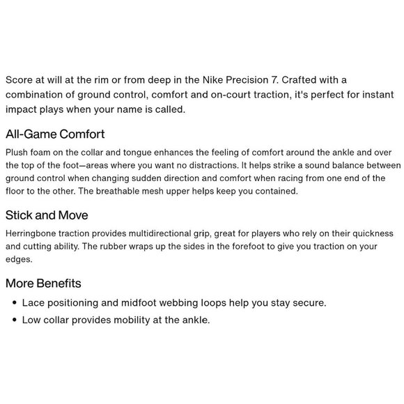 Nike Precision VII (7) Black/Anthracite FN4322-001 Men's Size‎ 10 NEW with Tags - Picture 11 of 14